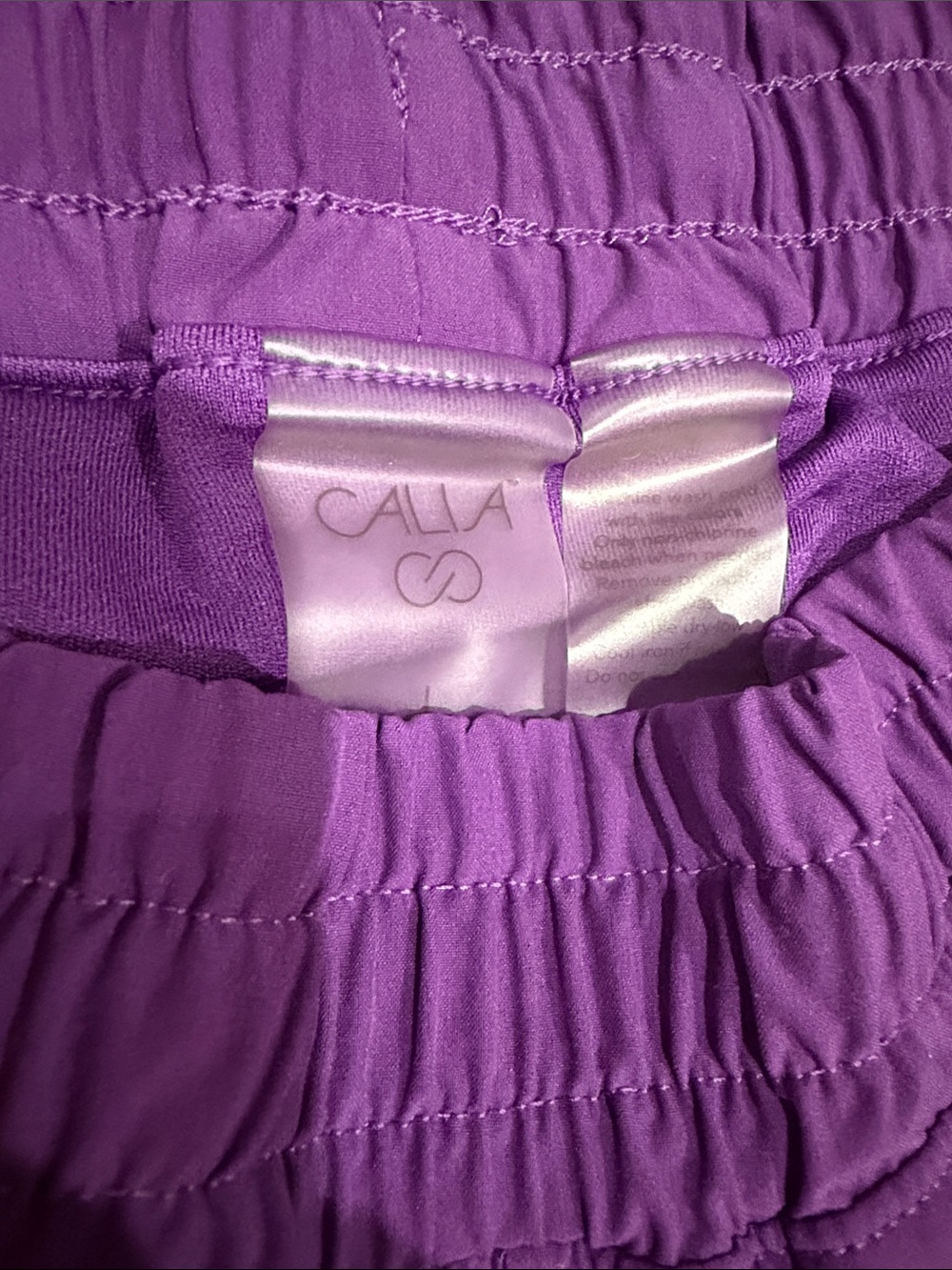 Women’s Purple Elastic-Waist Athletic Shorts CALIA size LARGE - Picture 2 of 5